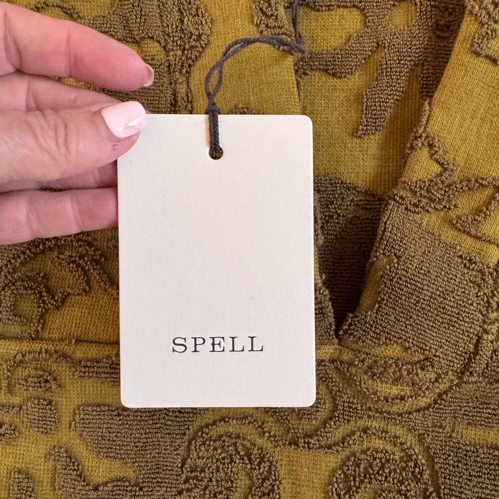 Free People x Spell Pomelia Terry Throw Over Dress Island Green Oversize Large - Picture 11 of 14